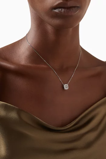 Millenia Crystal Necklace in Rhodium-plated Metal