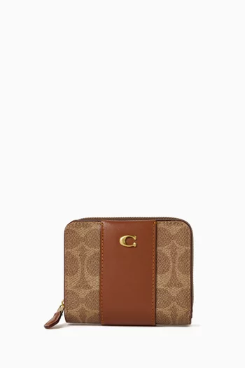 Billfold Wallet In Colour-block Signature Canvas