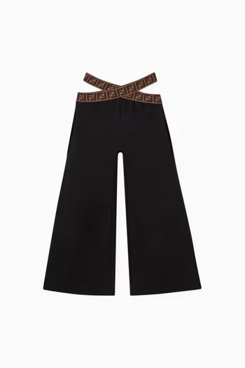 Logo Waistband Trousers in Cotton
