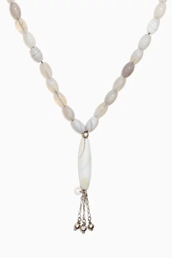 Grey Agate Worry Beads in Sterling Silver