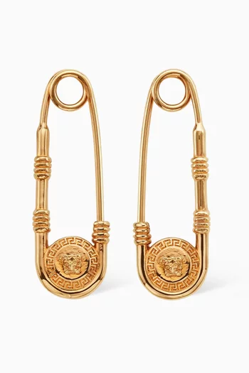 Safety Pin Earrings in Brass