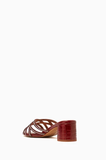 Amos 50 Embellished Mule Sandals in Leather