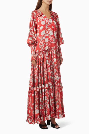 Elisa Maxi Dress in Polyester
