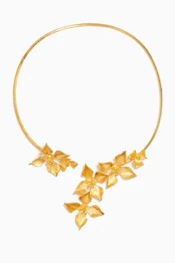 Blossom Collar Necklace in 24kt Gold-plated Brass