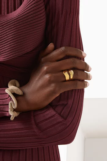 Embossed Botanica Ring in 24kt Gold-plated Brass