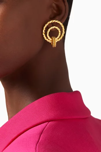RetrOh Chain Earrings in 24kt Gold-plated Brass