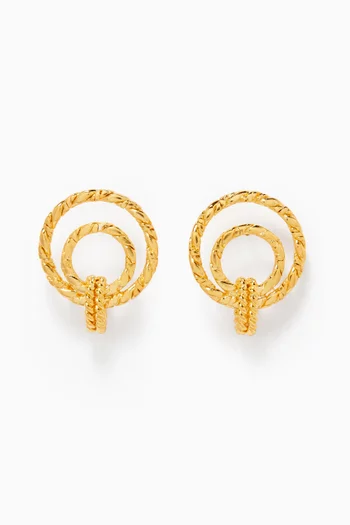 RetrOh Chain Earrings in 24kt Gold-plated Brass
