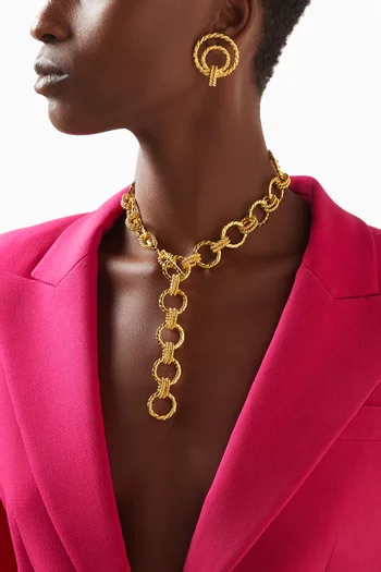 RetrOh Chain Necklace in 24kt Gold-plated Brass