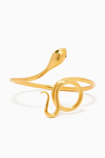 Snake Cuff Bracelet in 24kt Gold-plated Brass