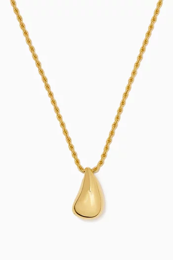 Savi Sculptural Drop Pendant Necklace in 18kt Recycled Gold-plated Vermeil