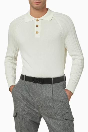 Gancini Reversible Belt in Leather