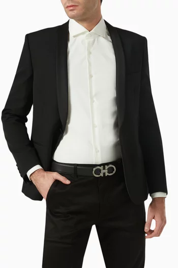 Gancini Buckle Reversible Belt in Calf Leather