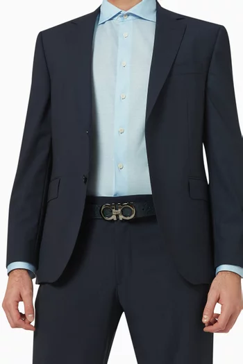 Gancini Buckle Reversible Belt in Calf Leather
