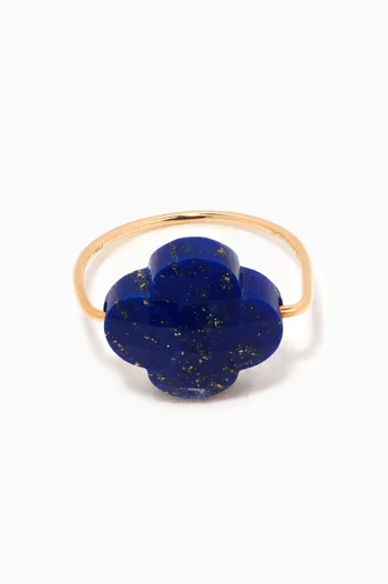 Friandise Clover Lapis Lazuli Ring in 18kt Gold
