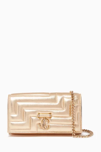 Avenue Chain Wallet in Quilted Metallic Nappa