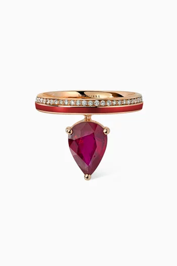 Linette Piorra Ruby Diamond Ring in 18kt Rose Gold