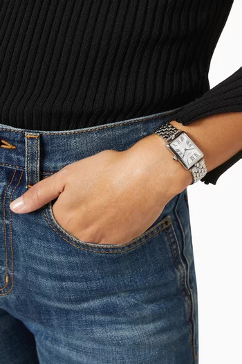 Classics Art Décó Carrée Quartz Stainless Steel Watch, 28mm