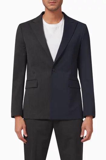 x Cara Delevingne Bi-colour Suit Jacket in Wool-blend