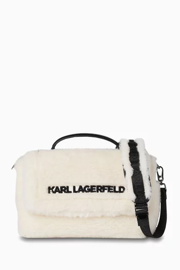 x Cara Delevigne Top-handle Bag in Recycled Shearling & Leather