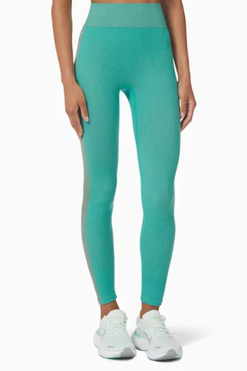 Soft Seamless Ribbed 7/8 Leggings in Cotton-blend