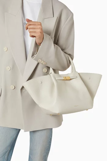 The Midi New York Tote Bag in Grained Leather