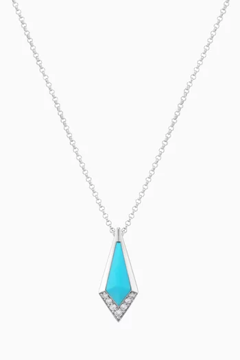 Junonia Diamond & Turquoise Pendant Necklace in 18kt White Gold