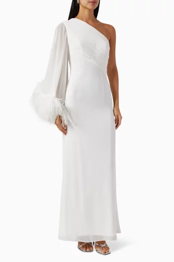 One-shoulder Ruched Gown