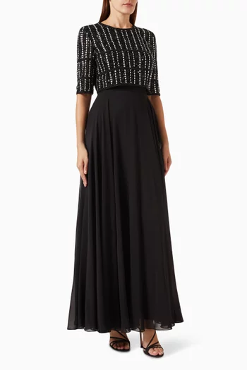 Beaded Gown in Chiffon