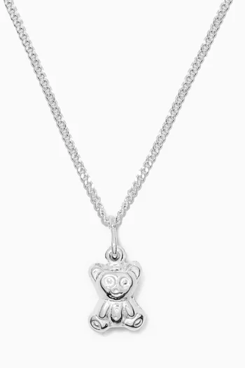 Teddy Bear Pendant Chain in Sterling Silver