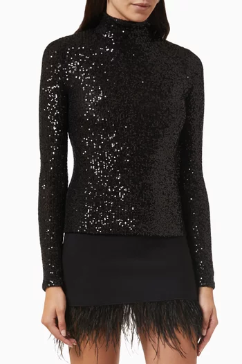 Tivia Top in Sequin Rib-knit
