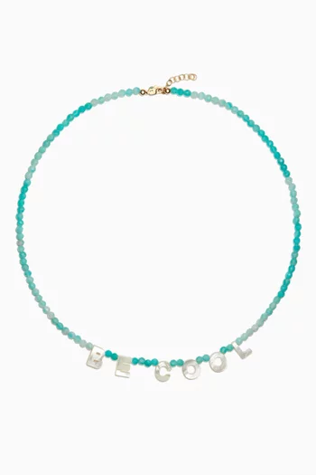 "Be Cool" Necklace in Blue Peruvian Opal Beads