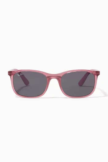 Transparent Square Sunglasses in Acetate