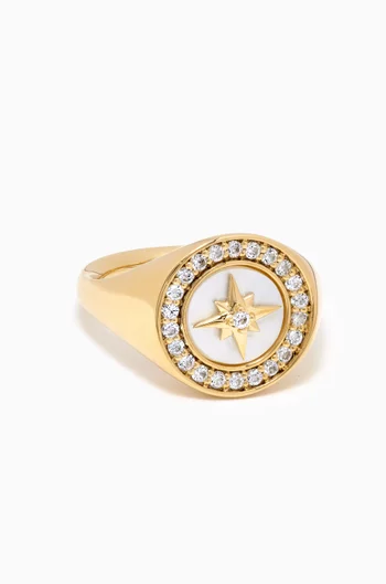 Polaris Mother-of-Pearl Signet Ring in 18kt Gold Vermeil