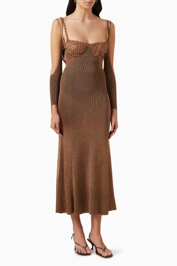 Other Reality Crochet Midi Dress in Rayon-knit