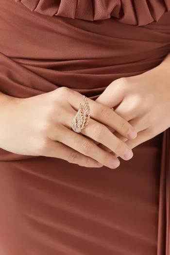 Wings Embrace Diamond Ring in 18kt Rose Gold
