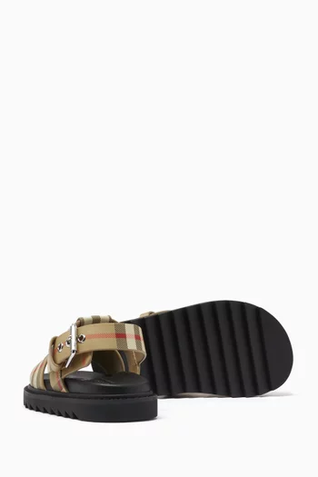 Vintage Check Buckled Sandals in Leather