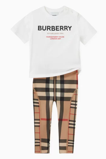 Isabella Contrast Check Print Leggings in Nylon