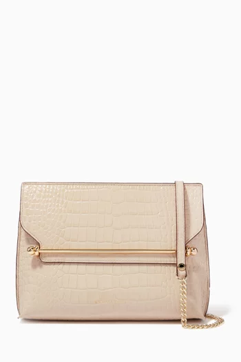 Stylist Crossbody Bag in Croc-Embossed Leather