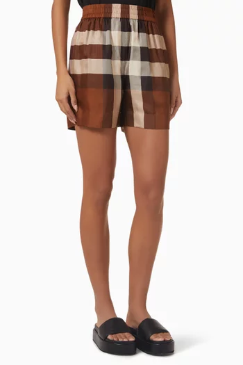 Tawney Exploded Check Shorts in Silk