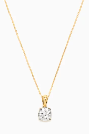 Gaia Solitaire Diamond Pendant Necklace in 18kt Gold