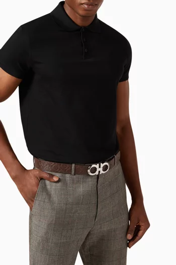 Gancini Reversible Belt in Leather
