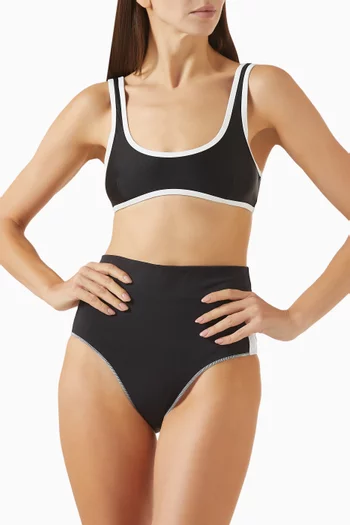 The 90's Duo Crop Top in Matte Lycra