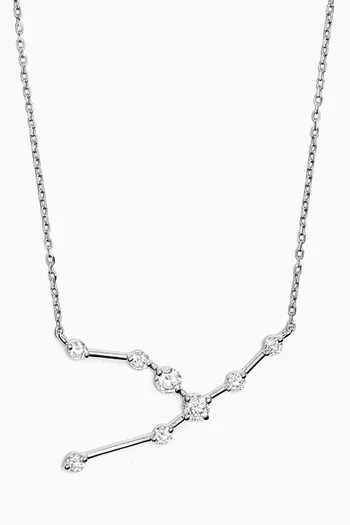 Taurus Constellation Diamond Necklace in 18kt White Gold