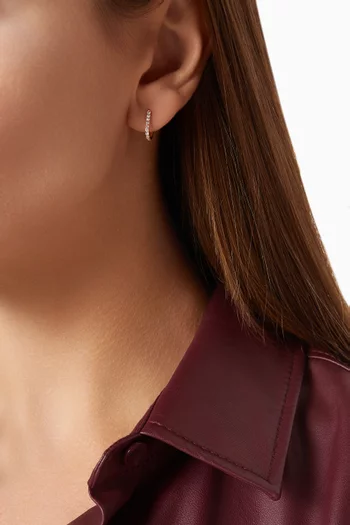 Slim Diamond Huggies in 18kt Rose Gold