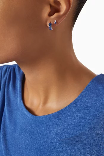 Large Ceylon Sapphire Huggies in 18kt White Gold