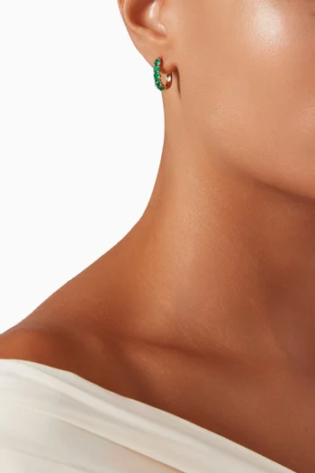 أقراط كاسكيد مرصعة بزمرد كولومبي ذهب عيار 18