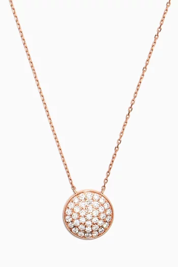 Disc Diamond Necklace in 18kt Rose Gold