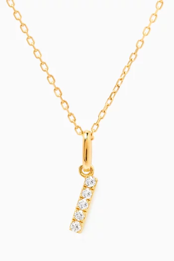 I Letter Diamond Necklace in 18kt Gold