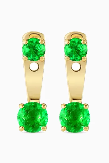 Raindrops Colombian Emerald Earrings in 18kt Gold