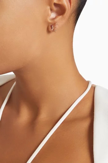 Butterflies Diamond & Pink Sapphire Earrings in 18kt Rose Gold